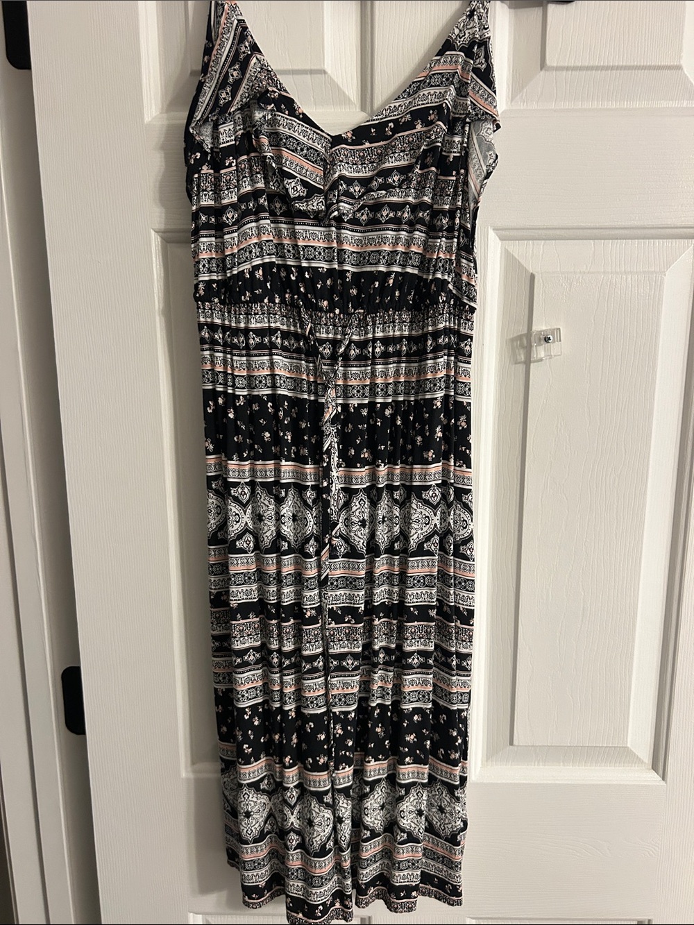 torrid Black Printed Dress with Peach and White Accents